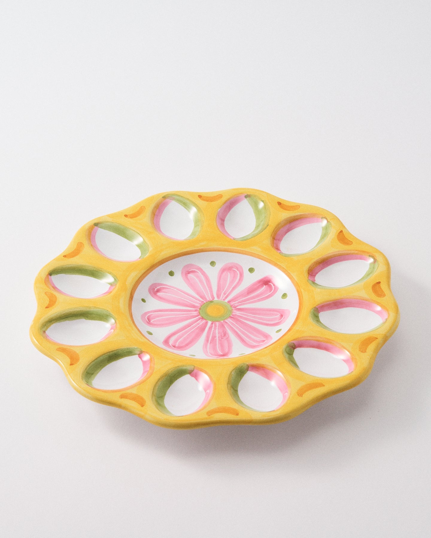 Italian Hand Painted Deviled Egg Serving Platter