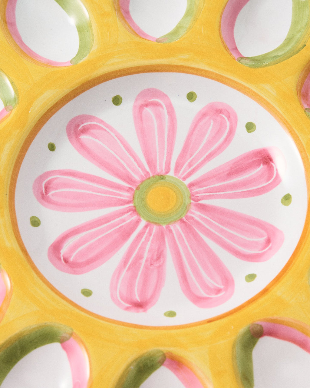 Italian Hand Painted Deviled Egg Serving Platter