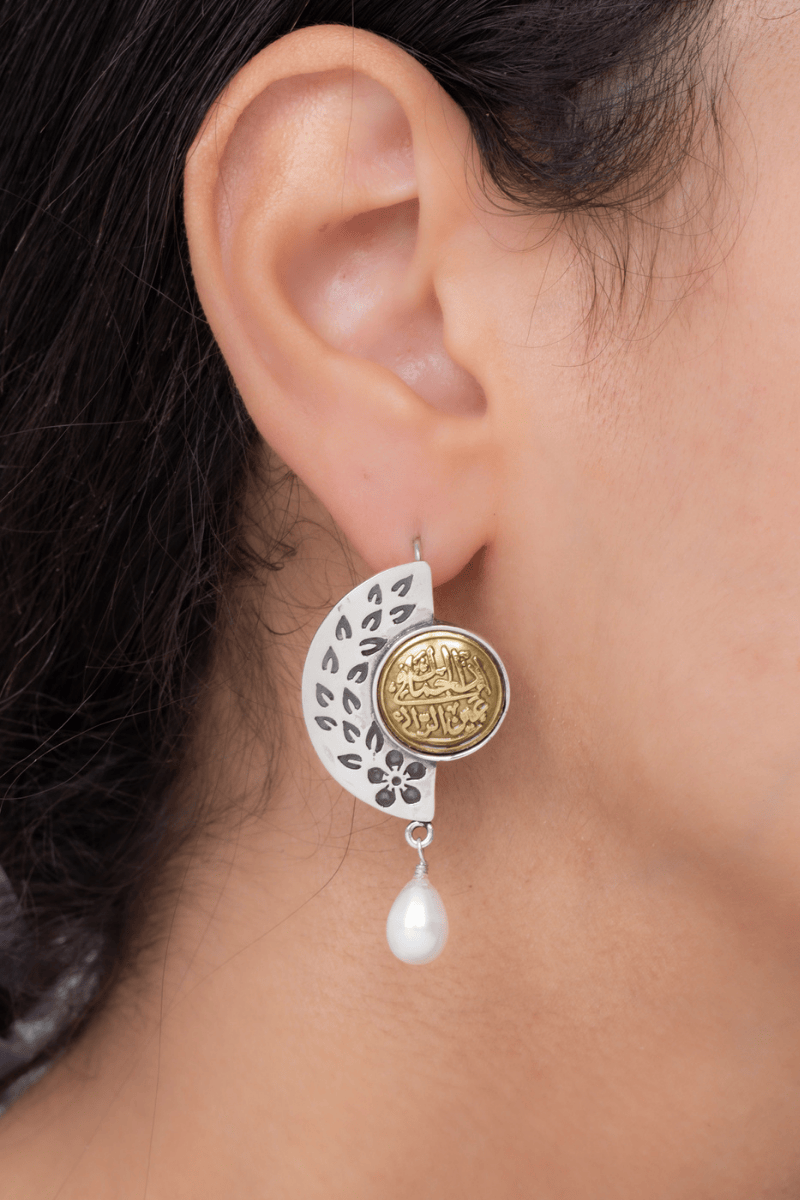Arabic Pearl Mix Gold Earring