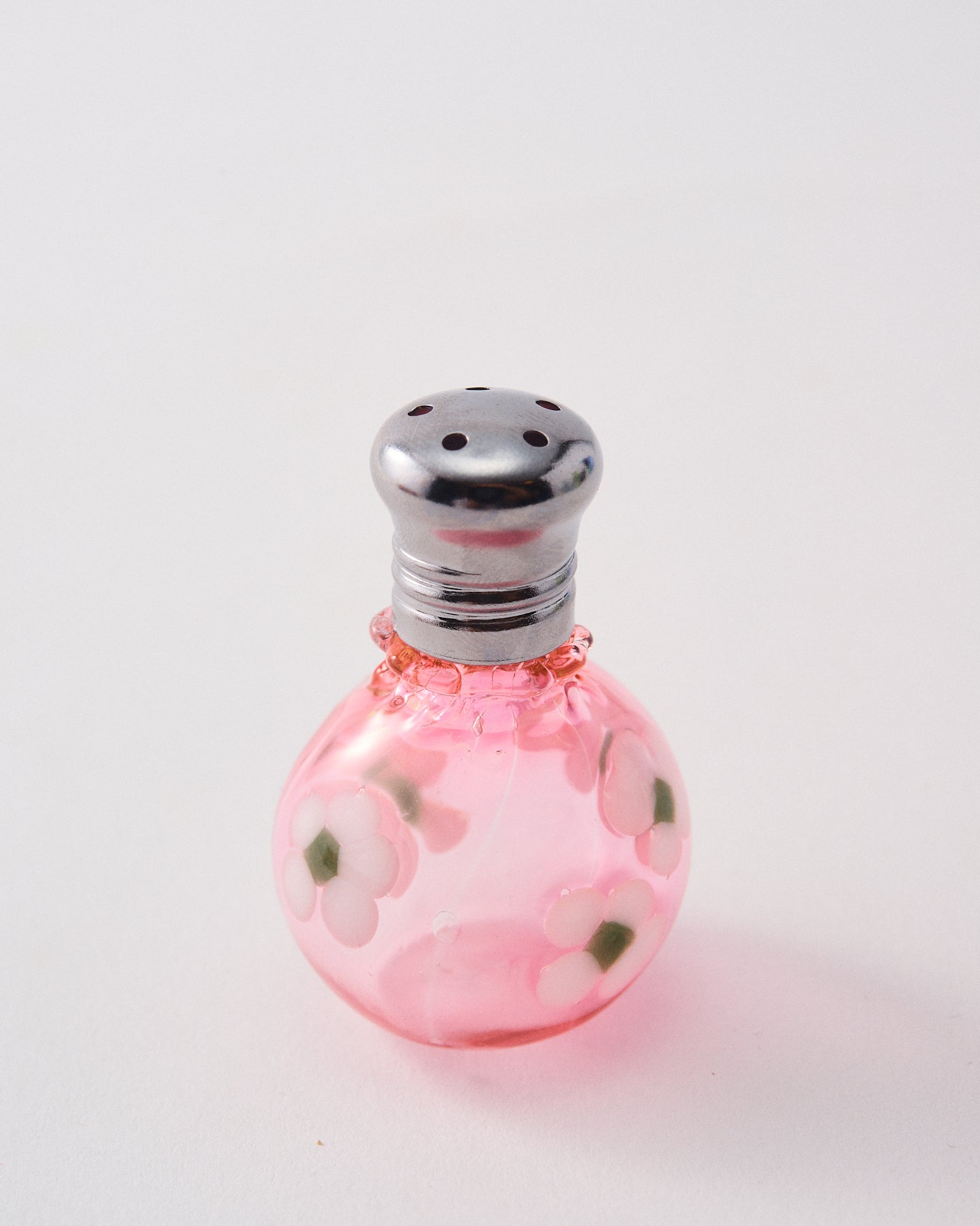 Hand Blown Mini Pink Daisy Salt & Pepper Shakers
