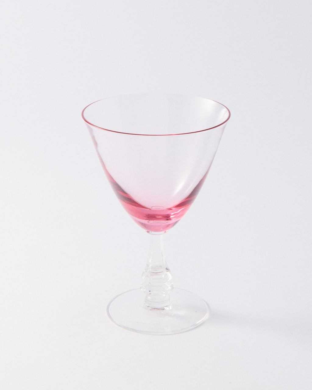 1950s Cerise Pink Wine Goblet Set of Six
